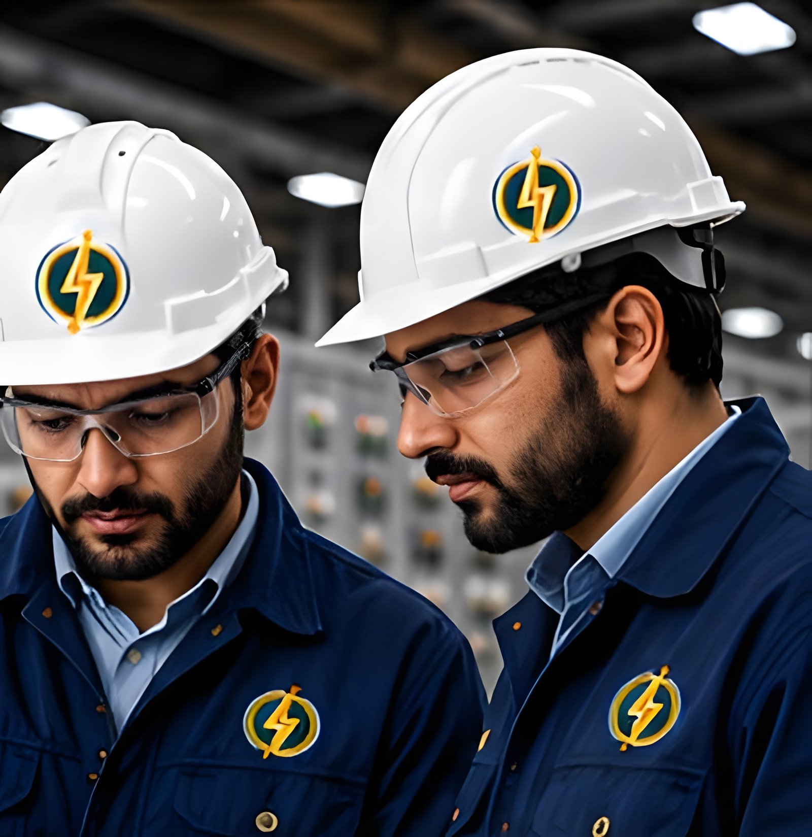 High Tech engineers at an industrial control panel